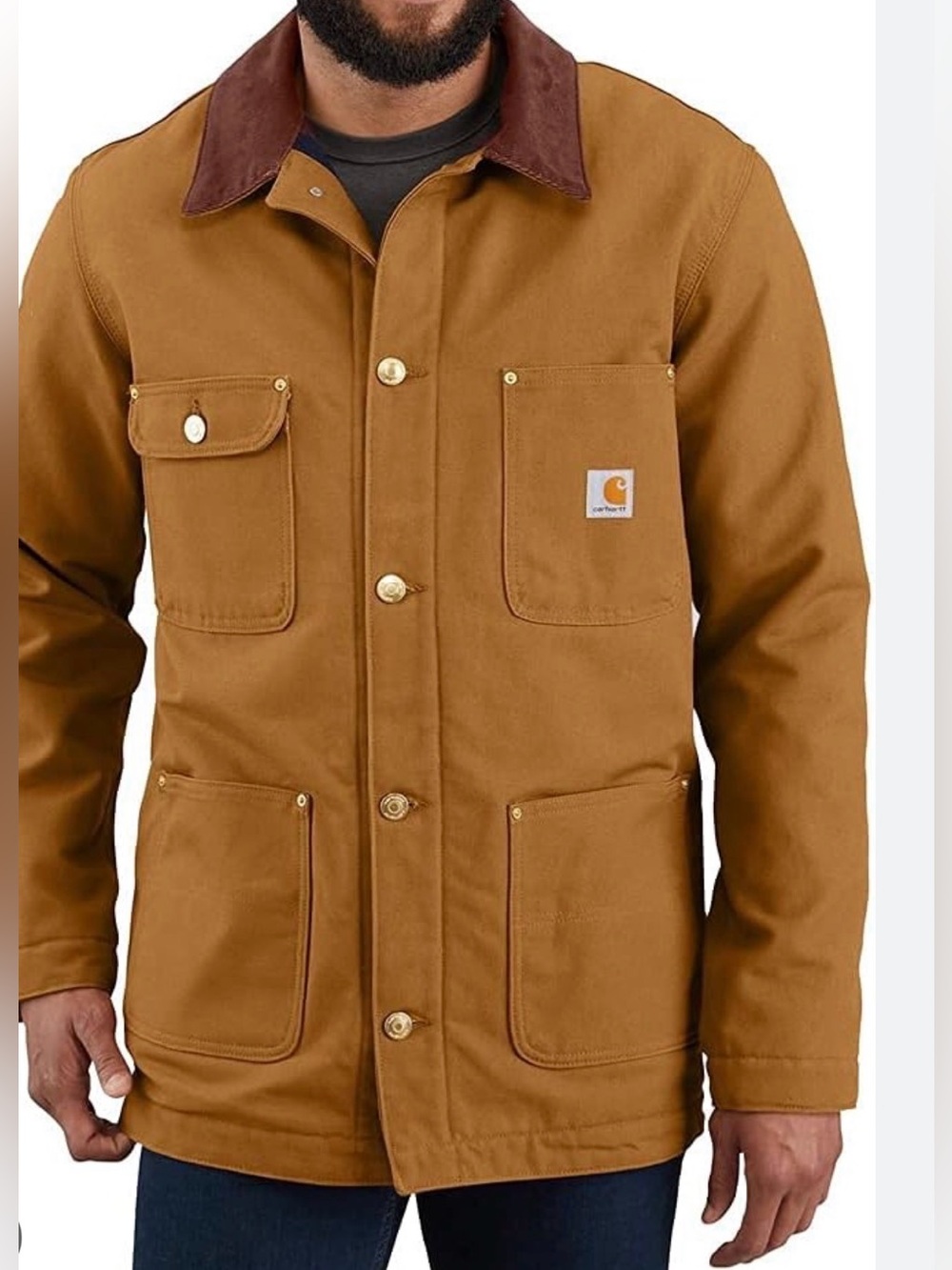 Carhartt Chore Coat Men Size XL Blanket Lined Duck Canvas Jacket 103825 Brown